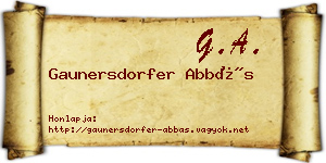 Gaunersdorfer Abbás névjegykártya